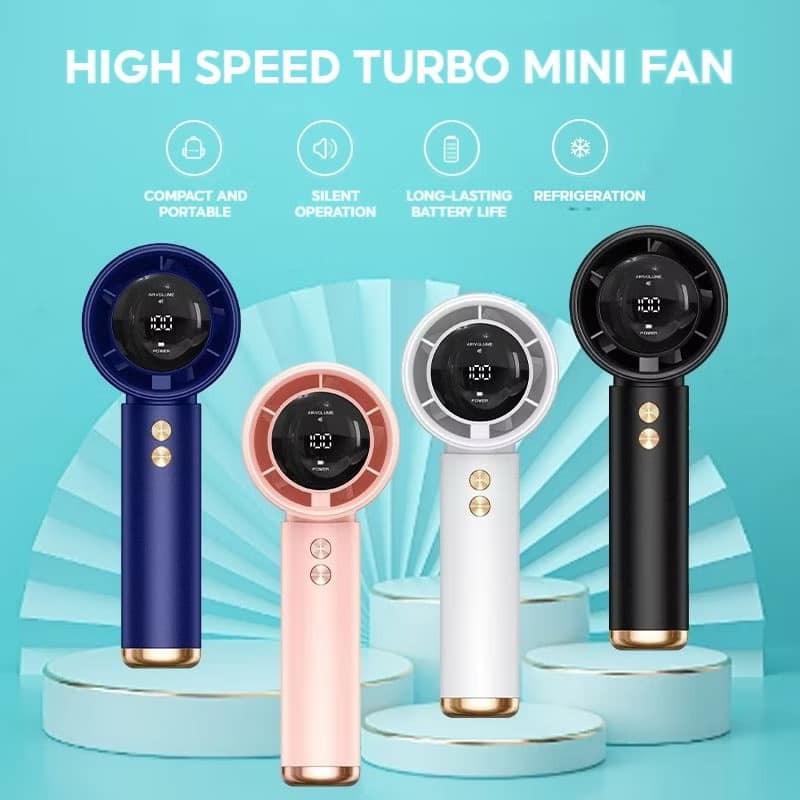 Compact Digital Display Turbo Cooling Hand Fan
