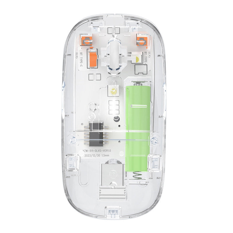 Transparent Silent Dual-Mode Bluetooth Wireless Optical Mouse