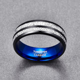 Sleek Blue Stripe Men's Finger Ring