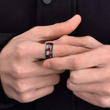 Red Striped Stainless Finger Ring