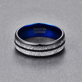 Sleek Blue Stripe Men's Finger Ring