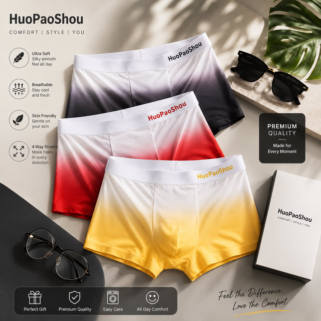 Men's gradient print seamless underwear ( Set of 03 )