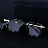 Retro INS Style Steampunk Square Sunglasses