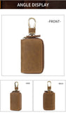 Vintage Cowhide Car Key Cover(Single Zipper)