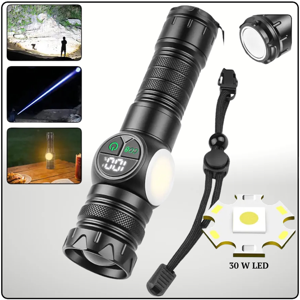 Rechargeable COB LED Tactical Flashlight Torch