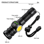 Rechargeable COB LED Tactical Flashlight Torch