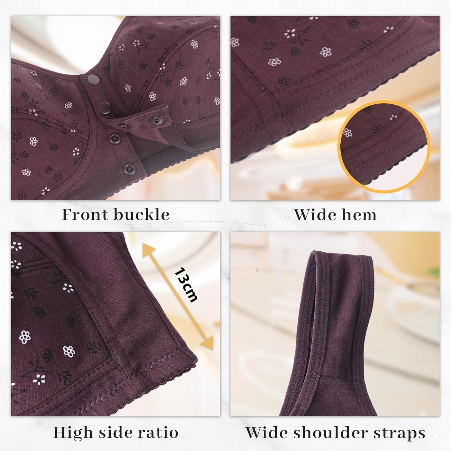 Floral Cotton Comfort Bra ( 1 Pcs )