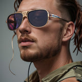 European Retro Frameless Men Sunglasses