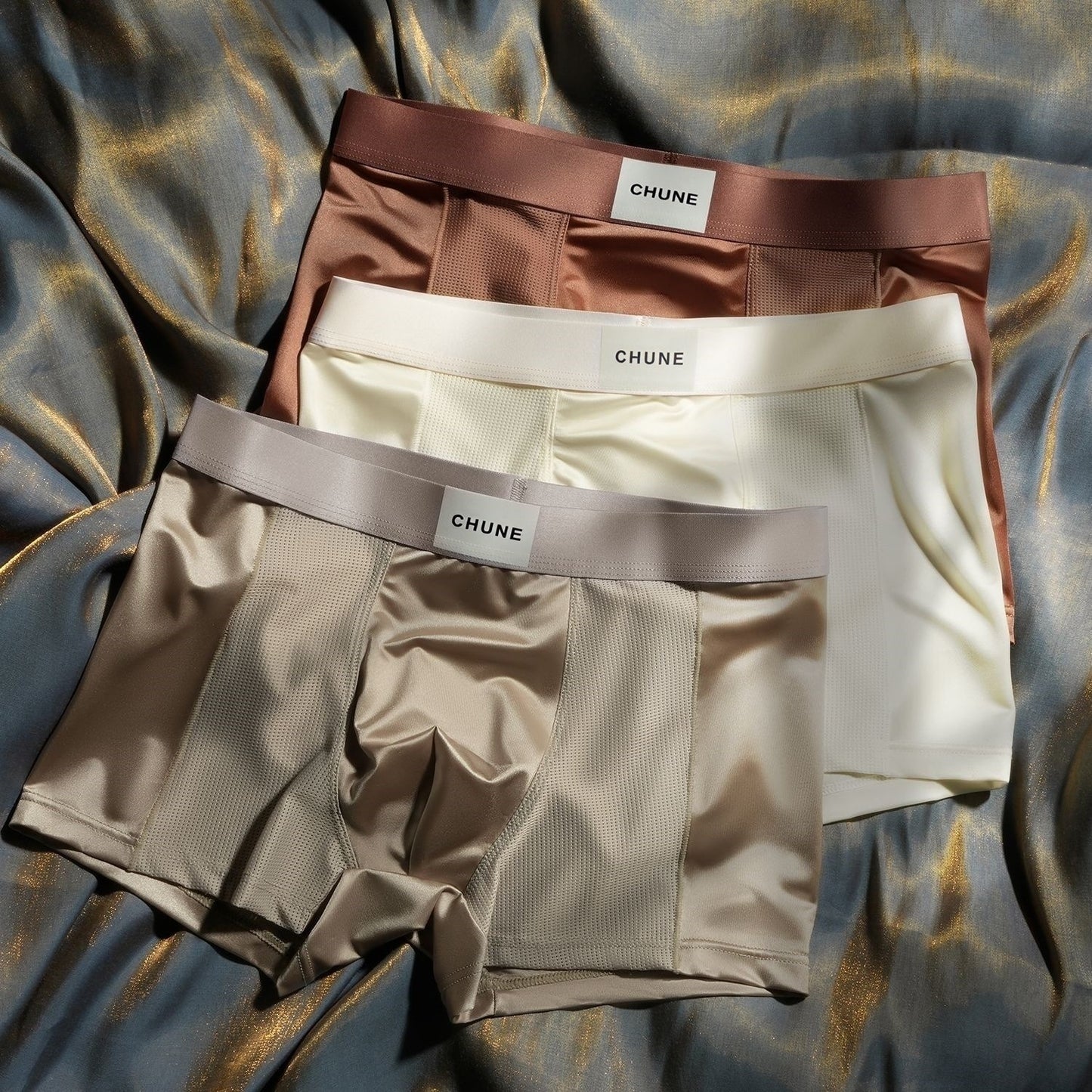 Luxury Mesh Satin Ice Silk Underwear( set of 3)