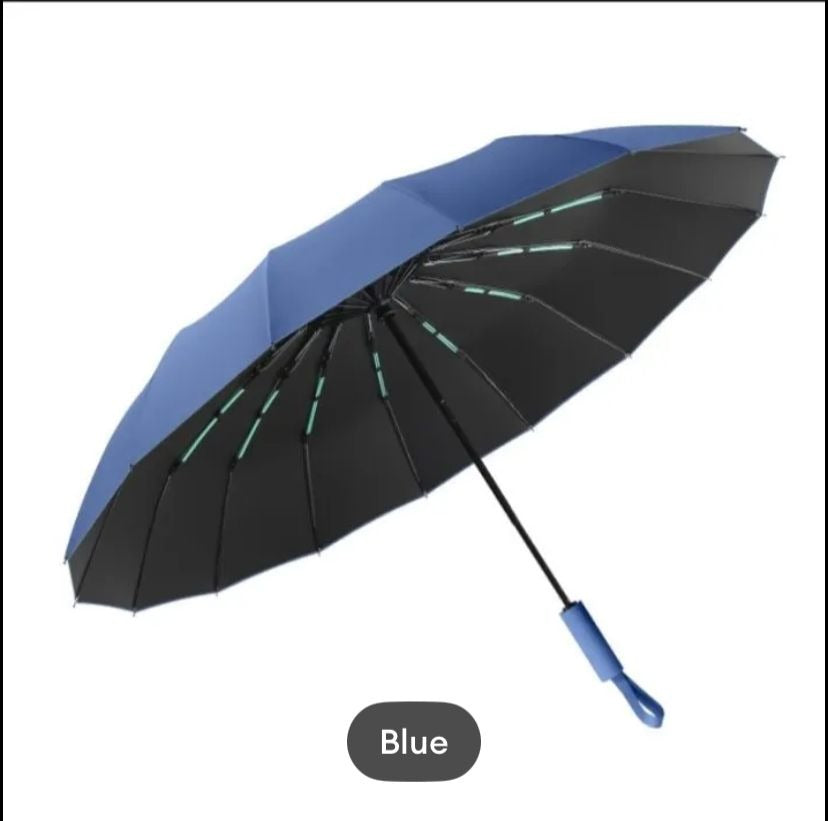 Strong Windproof 16 Ribs Auto Umbrella