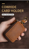Vintage Cowhide Car Key Cover(Single Zipper)
