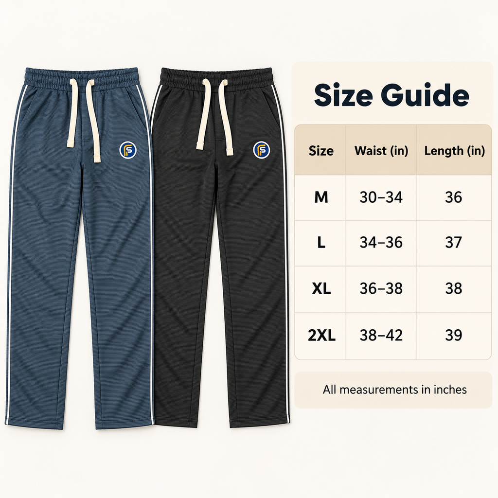 TrioEase 3-piece combo size guide M to 2XL