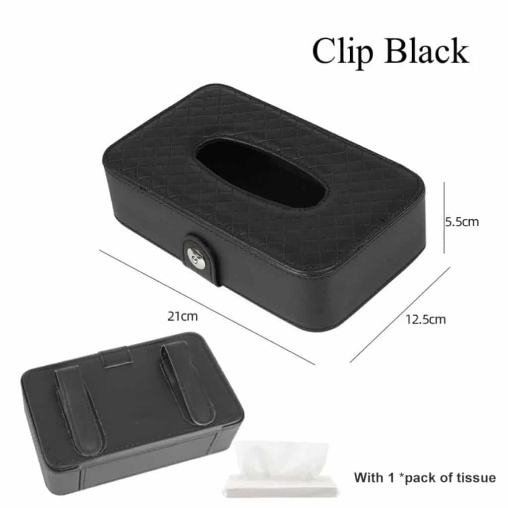 Leather Type Car Sun Visor Tissue Box Holder