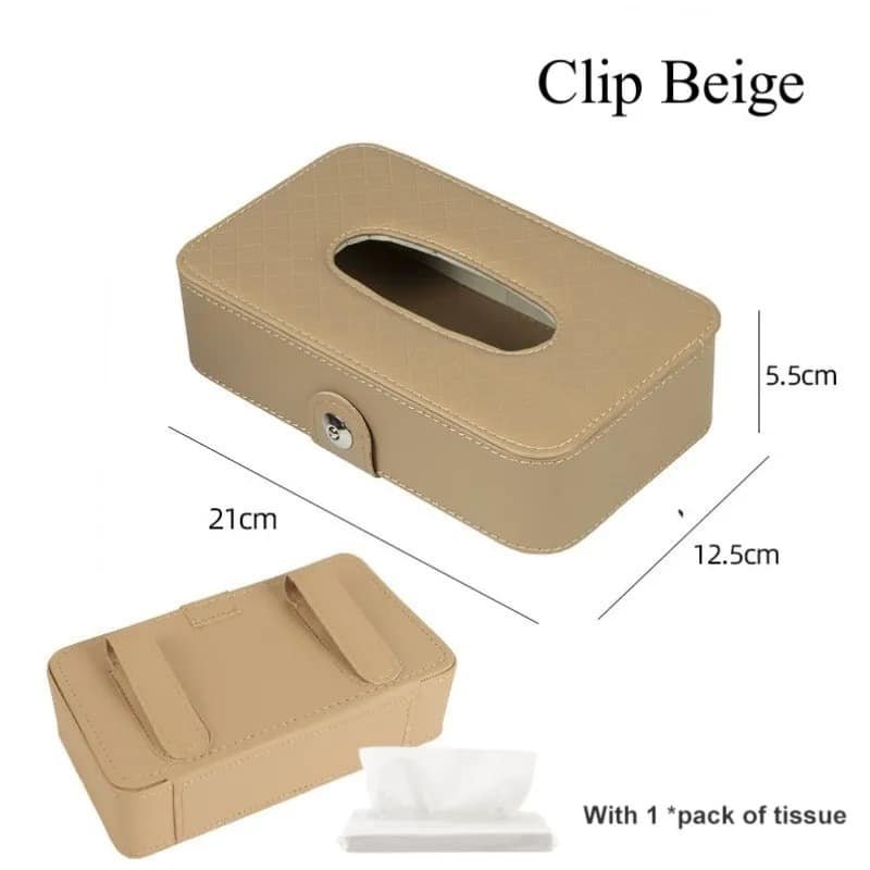 Leather Type Car Sun Visor Tissue Box Holder