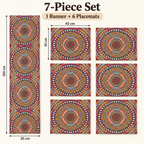 7 piece set one 35x150 cm runner six 35x45 cm placemats