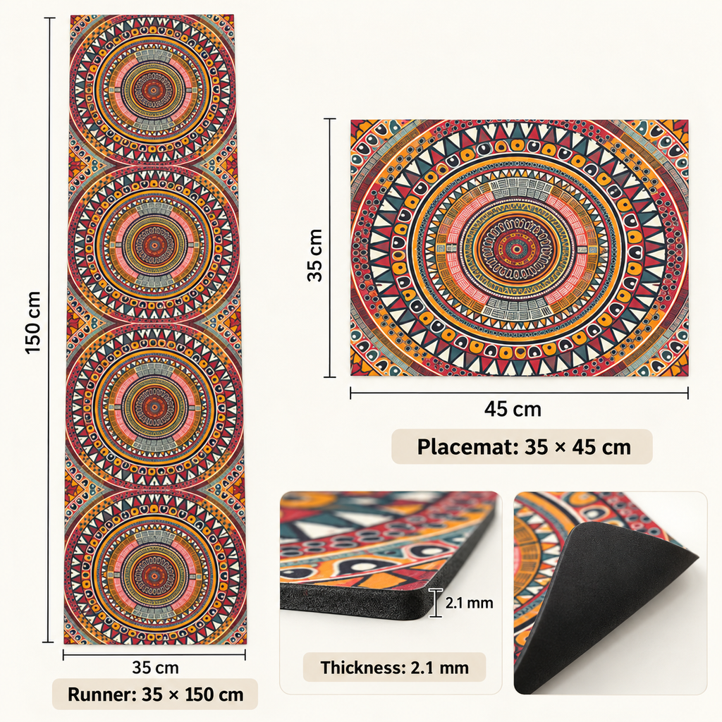 Runner 35 by 150 cm placemat 35 by 45 cm thickness 2.1 mm