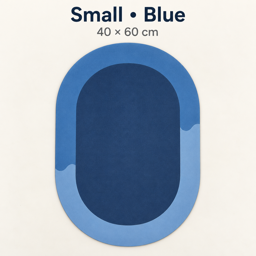 Small Blue bathroom door mat 40 x 60 cm