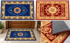 Navy floor mat in dry indoor entryway