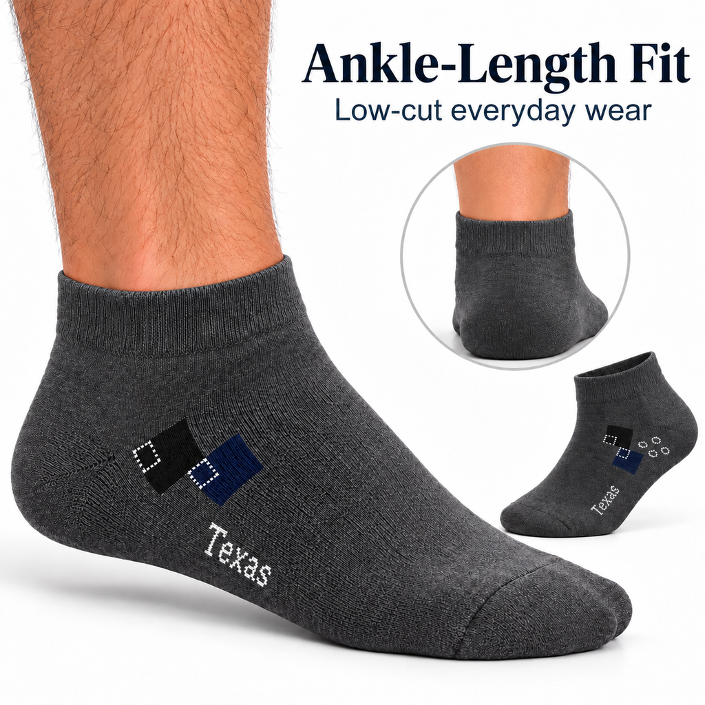 Texas socks ankle fit illustration