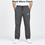 UrbanEase Black Micro Check trousers front view
