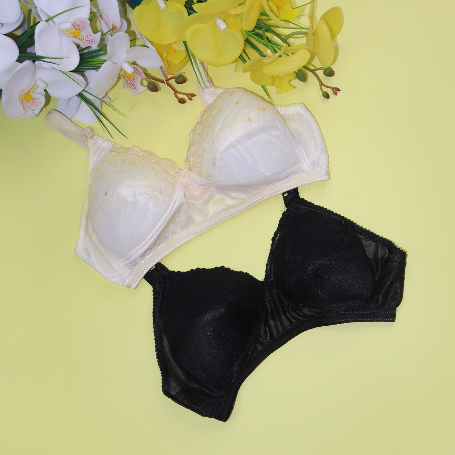 Lace Side Support Adjustable Anti-empited Gather Wireless Bras