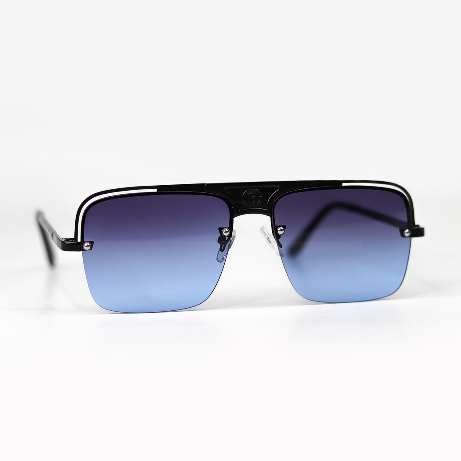 Metal Frame Gradient Shade Sunglasses for Men