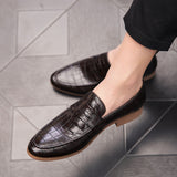 Men's Crocodile Pattern Large Size Formal Shoe