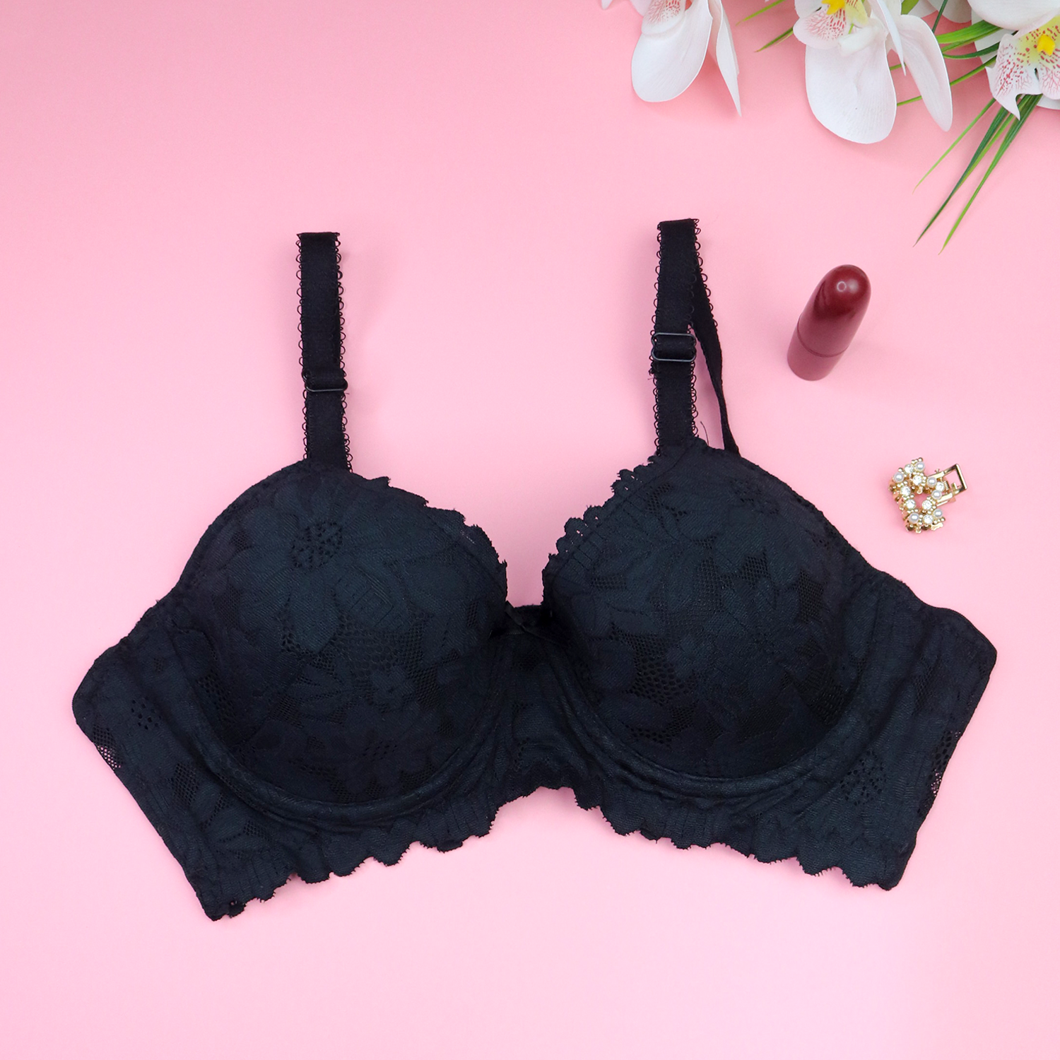 Soft Padded Bra – Beautiful Floral Lace Design – Stylie