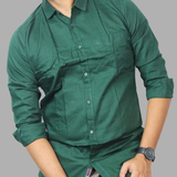 Solid Color Cotton Casual Full Shirt