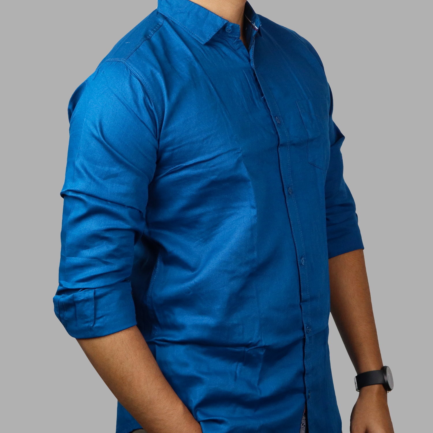 Solid Color Cotton Casual Full Shirt
