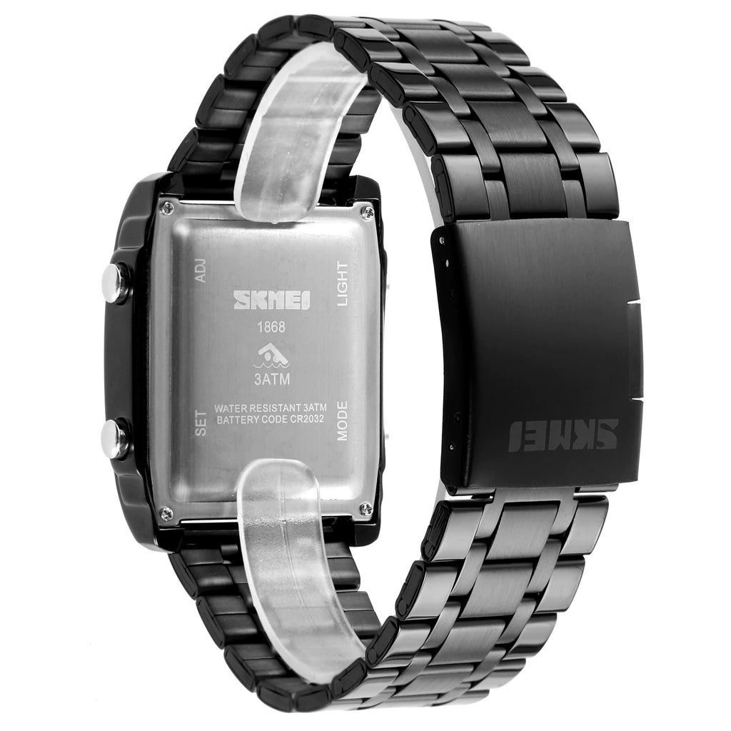 SKMEI Waterproof Electronic Dual Display Stainless Steel Watch Care Me