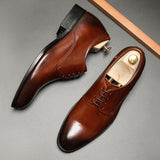 Men's Inner Heightening Smooth Top Layer Cowhide Formal Shoe