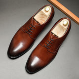 Men's Inner Heightening Smooth Top Layer Cowhide Formal Shoe
