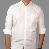 Solid Color Cotton Casual Full Shirt