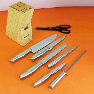 Premium 7pcs Knife Set with Wooden Holder