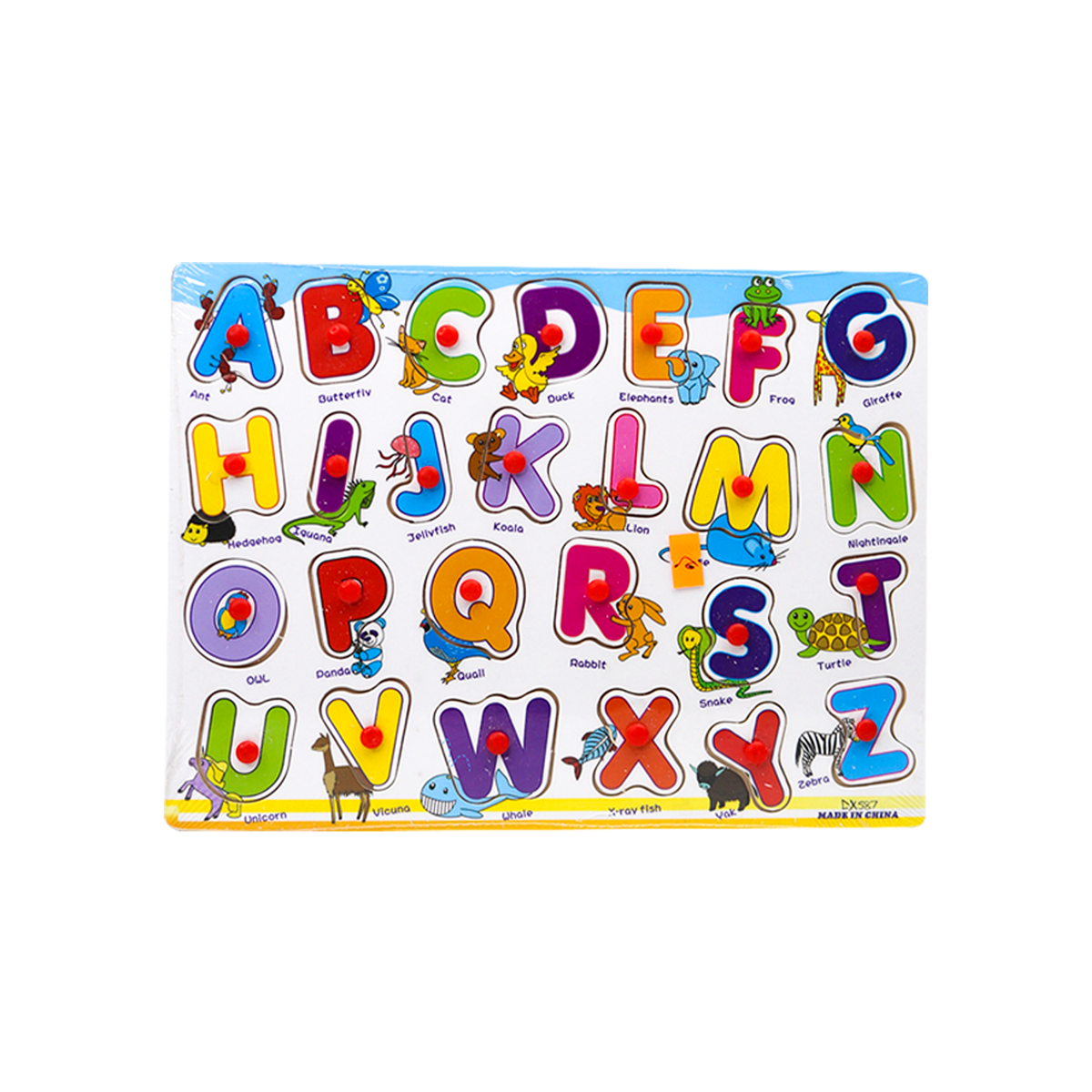 Wooden Alphabet Fruits Learning Educational Puzzle Board