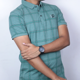 TOP ONE Striped Cotton Polo T Shirt