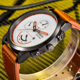 Men's Stylish Round Dial Leather Watch