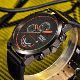 Men's Stylish Round Dial Leather Watch