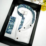 CARE ME’s Floral Neck Pure White Elite Panjabi