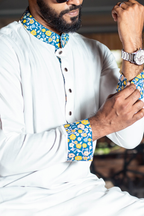 Designed Neck Pure White Premium Panjabi