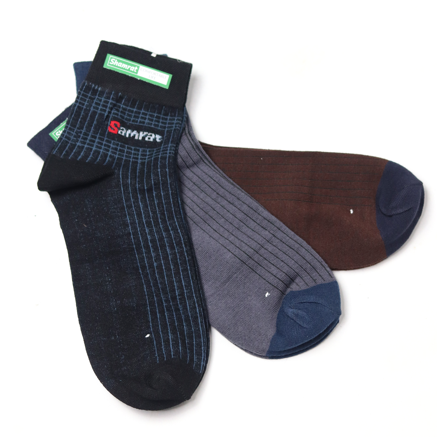 Thin Stripe Cotton Socks -3 Pairs
