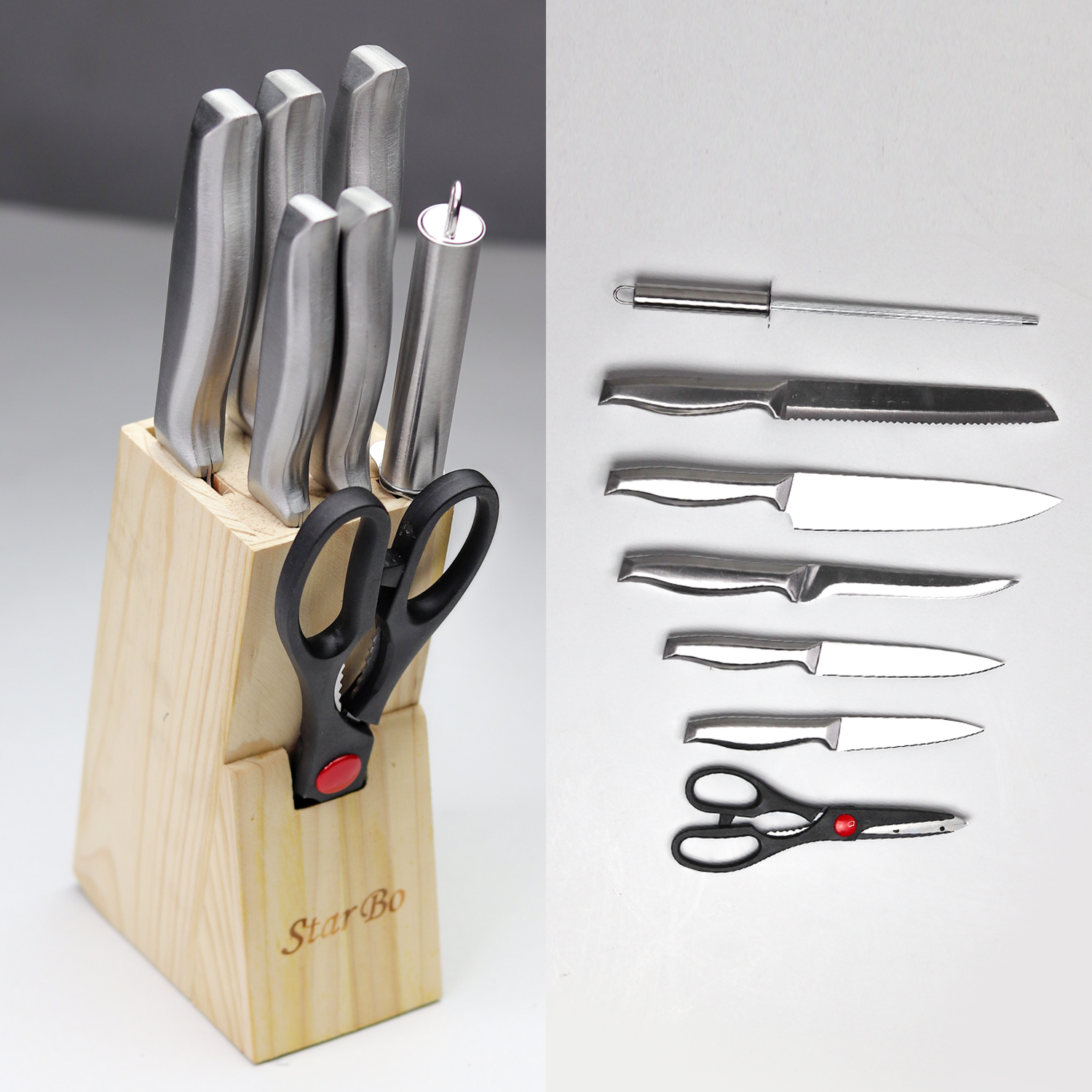 Premium 7pcs Knife Set with Wooden Holder