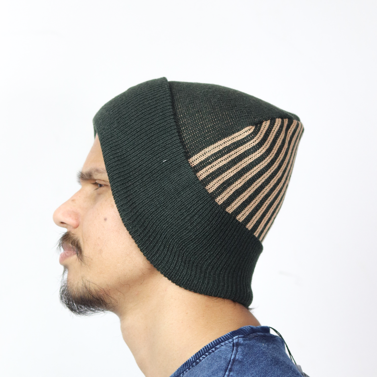 Warm Thick Stripped Design Beanie