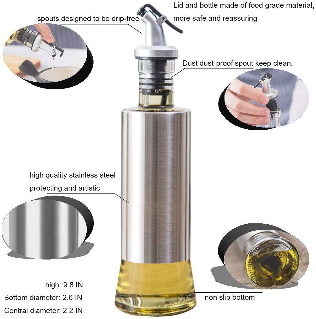 Stainless Steel Glass Oil Dispenser Bottle (4849645944866)