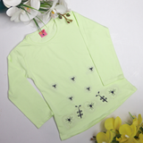 Flower Stitched Full Sleeve Girls T-shirt