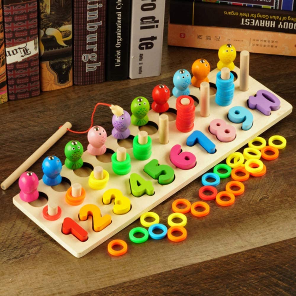 Wooden Puzzling & Fishing Toy