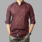 Solid Color Cotton Casual Full Shirt