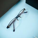 Half Metal Frame Rectangular Shape Optical Glass