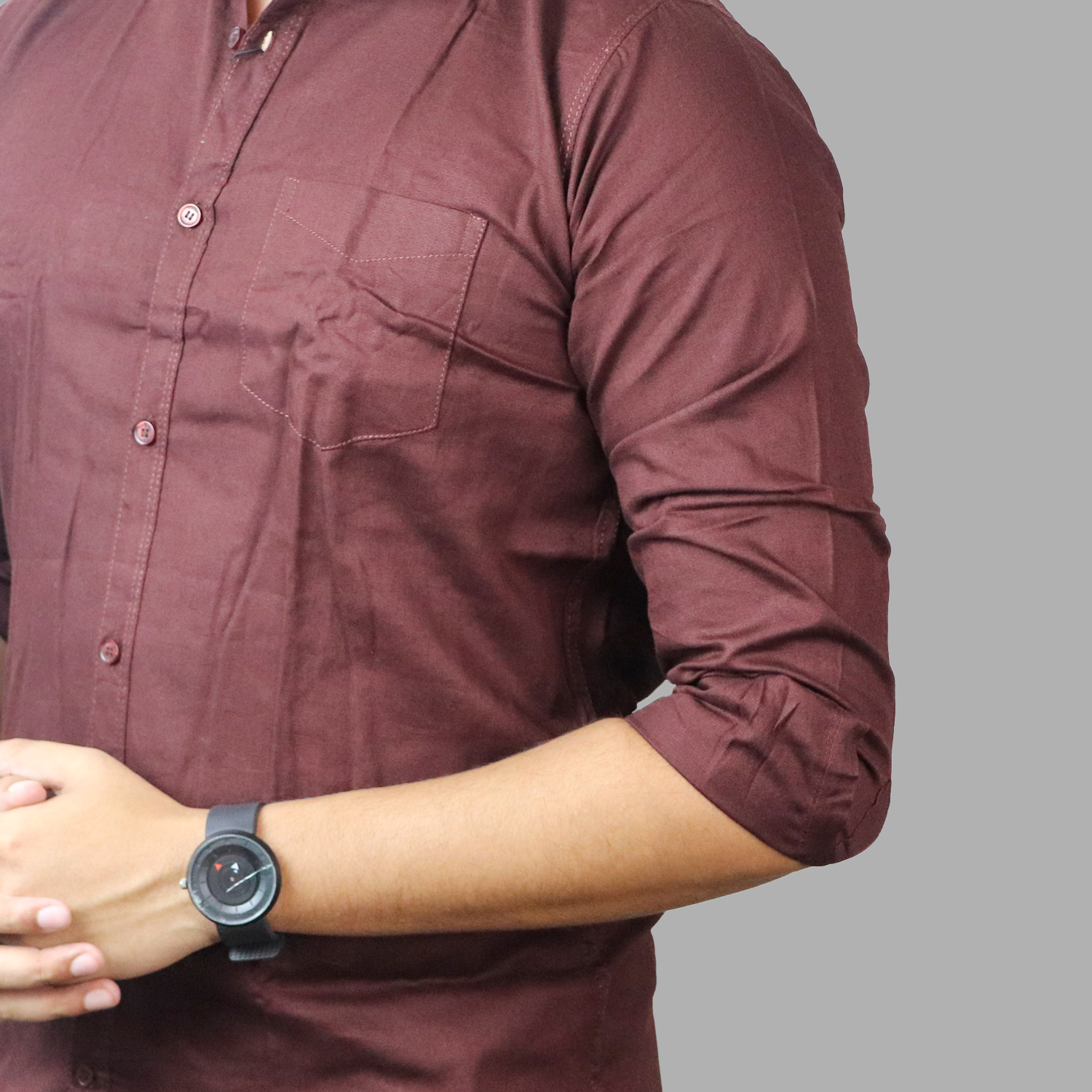 Solid Color Cotton Casual Full Shirt
